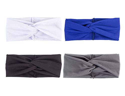 RIOSO Turban Headbands for Women Twisted Boho Headwrap Yoga Workout Sport Thick Head Bands