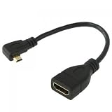 Seadream 6" 15CM 90 Degree Micro HDMI Right-Toward Male to HDMI Female Cable Adapter Connector (Right-Angle)