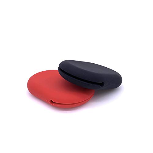 Silicone Universal Headphones Case – Set of 2 – Large Pouch Compatible with Beats by DRE, Powerbeats, All Earbuds, USB Cable, Keys, Smartwatch – Fits in Pocket & Purse – Red and Black