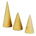 Buorsa 6 Pcs Mini Small Natural Wood Cone Ring Display Stand Organizer Holder,3 Different Size
