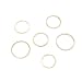 Stacking Skinny Wire Ring and Midi Ring Set of 6 (Gold-Plated-Base)