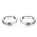 MBLife 925 Sterling Silver Polished Finish Unisex Huggie Mini Hoop Earrings (15mm Diameter)