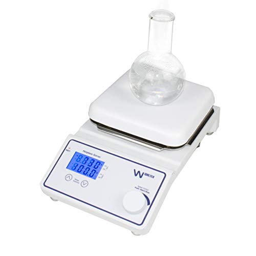 Parco Scientific P1007-HS-T Digital Hotplate Magnetic Stirrer w/Temperature Probe & Support Stand | 380°C Temperature Range, 5.5" x 5.5" Ceramic Coated Plate | LCD Display & 2 Magnetic Stir Bars