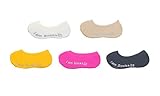 Lubella 5 Pairs Baby Girls Boys No Show Socks Non-Skid with grippers goodie bag idea (White Beige Yellow Pink Charcoal)