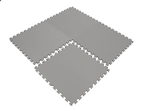 EWONDERWORLD Non-Toxic 24" X 24" X ~9/16" Extra Thick Non-Recycled Quality Waterproof Multi-purpose Gray Mats (Set of 4)