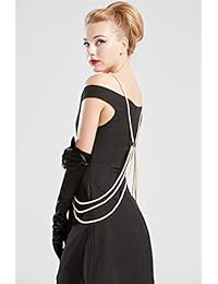 BABEYOND 1920s Pearl Body Chain for Evening Party Crystal Body Chain Gatsby Imitation Pearl Body Chain for Flapper Costume