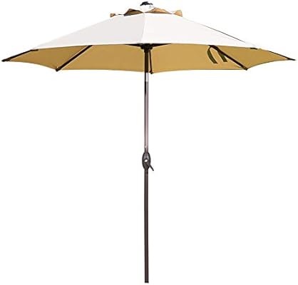 Amazon Com Abba Patio 9 Feet Patio Umbrella Market Outdoor Table Umbrella With Auto Tilt And Crank Beige Garden Outdoor