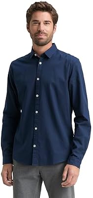 Herren Slim Fit Hemd mit Struktur 1023881, 10302 - Dark Blue, M
