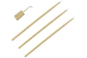 YANTAISIYU 3 Pieces Lace Wig Ventilating Needle Kit Ventilating Hook Needle Hair Wig Weaving Needle with Wooden Handle Holder for Lace Wig Making Repairing Weaving