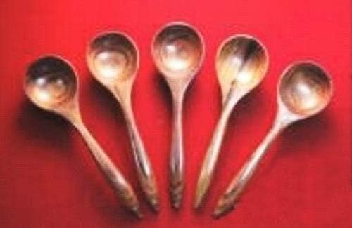 Wooden Utensil 5 Carved Wood Soup Spoon 6" Unique Kitchen Accessory Thailand Handcraft