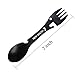 New South Multifunctional Camping Spork. Stainless Steel Spoon Fork Knife Combo Utensil with Bottle Opener Survival Multitool Black