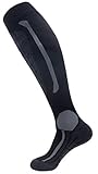 Wantdo Men's Snowboard Socks Light Cushion With Moisture Control One Pair(Black Grey,US 10-13)
