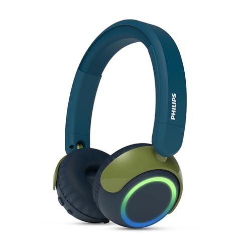 Philips TAK4200CT 4200 Series Foldable Kids Wireless On-Ear Headphones - 45 Hours Volume Limited Playtime, Audio Sharing, USB-C Cable Included - Teal Crystal