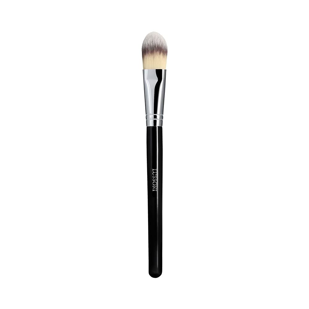 TB TOOLS FOR BEAUTY LUSSONI 100 Series Professional Makeup Brushes for Foundation, Concealer, for Liquid and Cream Cosmetics, Round, Flat, Angled, Tapered and Kabuki (PRO 124 Flat Foundation Brush)