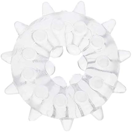 NHGEC Tshirt Vibration Delay Ring Silicone Massage Ring,Transparent