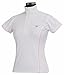 TuffRider Women's Kirby Kwik Dry Short Sleeve Show Shirt, White/Pet Pink, Medium