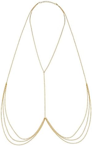 Fayon Contemporary Statement Multi Layers Golden Body Chain