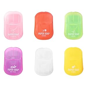 MOVKZACV 120 stks Wegwerp Papier Soa p Vellen Met Opbergdoos, Soa p Mini Geurende Lakens Met 6 Geuren Voor Toilet Bad…