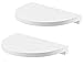 Halter Semi Circle Ledge Wood Shelves, Decorative Floating Wall Shelves for Bathroom, Bedroom, Living Room, and Kitchen, Wooden Office Shelves for Wall Storage, Floating Wall Shelf, White, Set of 2