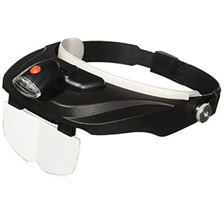 Carson Optical Pro Series MagniVisor Deluxe Head-Worn LED Lighted Magnifier with 4 Different Lenses (1.5X, 2X, 2.5X, 3X…
