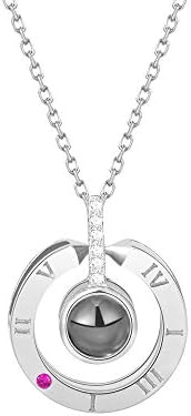 D.L Memory of Love Necklace Silver 100 Languages (I Love You) (Men and Women)
