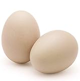 SunGrow Wooden Chicken Egg Pack, 2.75 Inches, Real