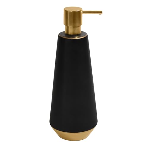 Spirella Joshua Stoneware Soap Dispenser 650 ml, Stylish and Practical for Your Bathroom, Easy to Fill and Use, Perfect for Everyday Use, Matte Gold