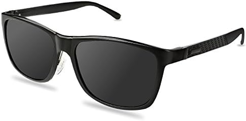 Polarized Wayfarer Sunglasses For Men Sports,Square Metal Frame UV Protection Lenses Wide Sunglasses Driver Fishing Outdoor Sun Glases Black