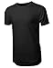 Youstar Men's Hipster Basic Crew Neck Short Sleeve Longline Tee