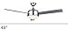 Canarm LTD Calibre BPT 48 Frosted Glass 1 Bulb Light Kit, 48-Inch Ceiling Fan with 3 Blades, Grey/White Brushed Pewter