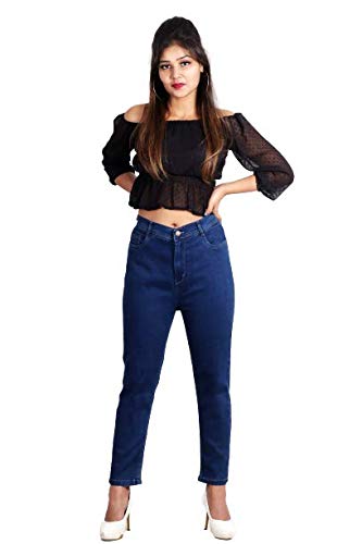 high waist single button jeans