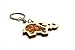 Keychain / Keyring Made of Natural Wood and Filled with Genuine Baltic Amber Elephant / Butterfly / Owl / Heart