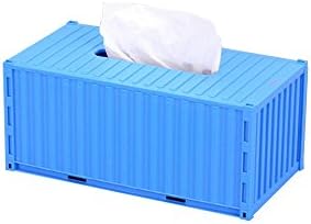 Decor Plastic Container Shipping Tissue Box Cover (Blue)