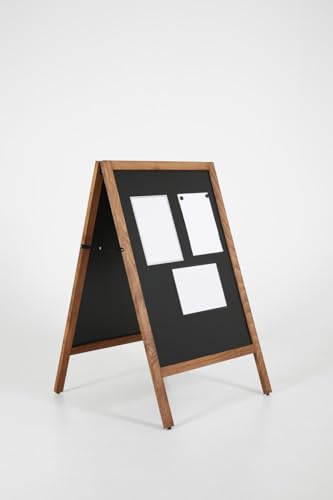DISPLAY SALES A1 Wooden Sidewalk Stop | Outdoor Sidewalk Stop with 2 Magnetic Sheets Included | Waterproof Poster Holder A1 Size | Beech Wood Menu Board | Magnetic Board