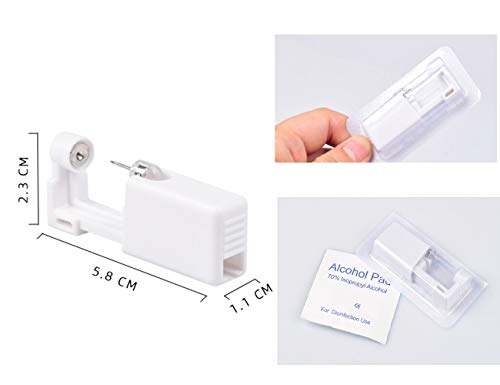 Jconly Ear Piercing Gun Kit - 20Pcs/Box Ear Piercing Gun with Alcohol Pad Disposable No Pain Safe Sterile for Nose Studs Cartilage Tragus Helix Piercing Gun Piercer Tool Machine Kit Piercing Kit - Thumbnail 3