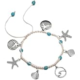 Artmiss Boho Starfish Anklet Shell Ankle Bracelet Foot Jewelry with Turquoise for Women