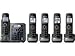 Panasonic Link2Cell KX-TG7875S DECT 6.0 1-Line Bluetooth Cordless Phone - 5 Handsets Black/Silver primary