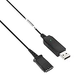 Call Center Headset Quick Disconnect QD Cable to USB Plug Adapter Compatible with Plantronics Headset QD Connector Plug to Any Computer Laptop VOIP Softphone