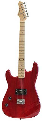 Left Handed Davison Red Electric Guitar Package With Amp Case Picks And Strap