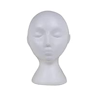 Dyllutrwhe Foam Head Styrofoam Mannequin Head Model Sunglasses Eyeglass Stand Hat Cap Display Holder for Salon Cosplays Shop Painting Head Models 2