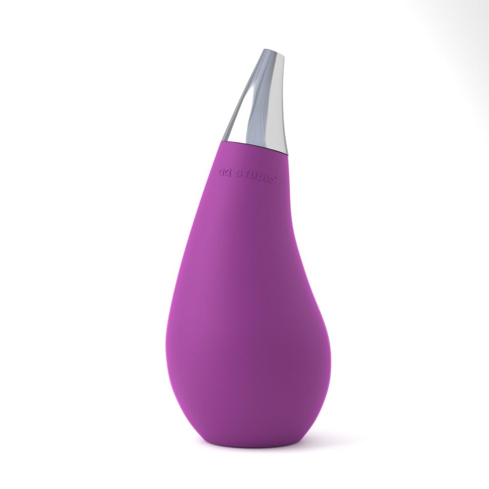 Kitchen Bathroom Counter top Squeezable Soap Dispensers Tear Drop Shape Bottle (Purple, ~7oz)