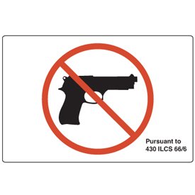 Plastic Illinois State Required Gun Prohibition Sign - Pursuant To 430 ...