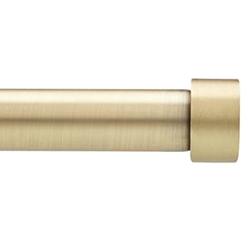 Umbra Cappa Curtain Rod - 1-Inch Drapery Rod Extends from 66 to 120 Inches, Includes 2 Matching Finials, Brackets & Hardware, Brass, 66 to 120-inches