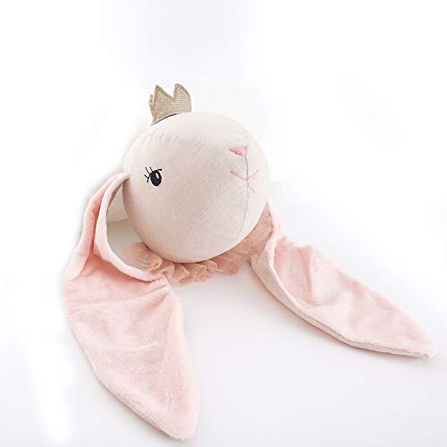 Mon AMI Princess Bunny Stuffed Animal Head Wall Mount, Pink, 7