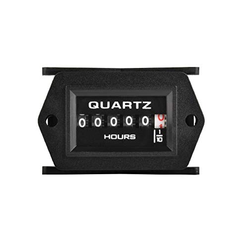 HonorMeet Quartz Hour Meter,AC 110V to 250V,Total Hours Accumulate for Maintenance,Data Storage for Lawn Mower Generator Tractor RV Motorhome Air Compressor. (AC110V-250V)