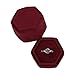 Koyal Wholesale Hexagon Velvet Wedding Ring Box, 1 Slot Velvet Ring Box Holder, Wedding Ring Boxes for Ceremony, Proposal, Engagement, Ring Bearer, Burgundy