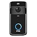 Video Doorbell Wireless Doorbell Camera IP5 Waterproof HD WiFi Security Camera Real-Time Video for iOS & Android Phone Night Light (Black)