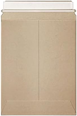 Stayflats Plus Mailers | Rigid Shipping Envelopes | Tamper Evident Security with Peel & Seal Pressure Sensitive Closure | Built-in Corner Protection | Kraft | 100 Per Case | 7" x 9"