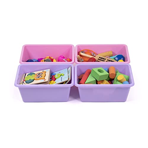 Humble Crew Small Plastic Storage Bins, Set of 4, Pink/Purple Pricepulse