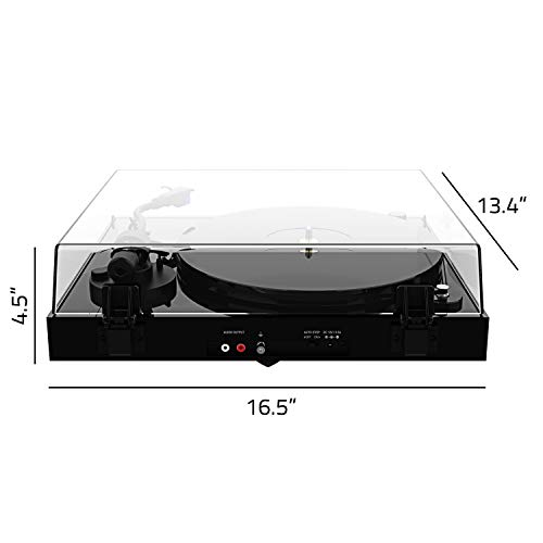 Fluance RT85 Reference High Fidelity Vinyl Turntable Record Player with Ortofon 2M Blue Cartridge, Acrylic Platter, Speed Control Motor, Solid Wood Plinth, Vibration Isolation Feet - Piano Black